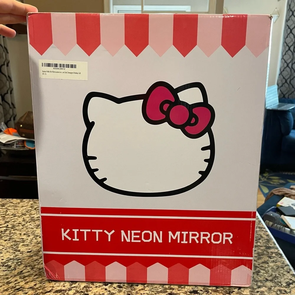 NIB Hello Kitty Neon Light Up Dimmer Hanging 15”x13” Lit Mirror Electric Gift!!